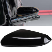 Moonlinks driver-side mirror cover front view showing glossy finish and exact fit