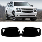 Moonlinks front view glossy black mirror caps showing sleek OEM look and restored appearance