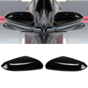 Moonlinks front view mirror covers showing glossy black finish and seamless fit benefit