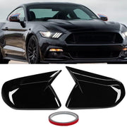 Moonlinks front view of glossy black Ox Horn mirror cover showing sleek fit
