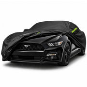 Morhept front view of cover highlighting custom Mustang fit and paint protection