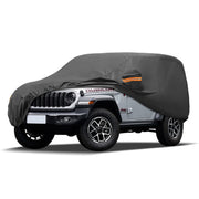 MORNYRAY front view on Jeep Wrangler showing full coverage and weather protection