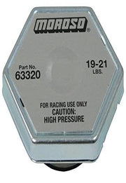 Moroso 63320 front view showing cap profile and pressure rating for reliable sealing