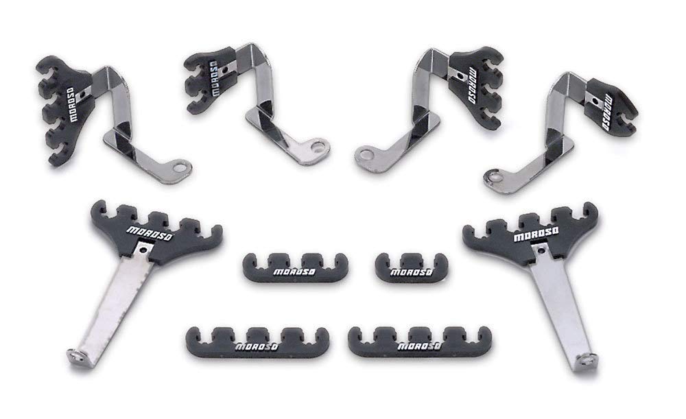 Moroso wire loom kit front packaging showing looms and brackets for tidy wiring