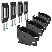 MorScan front view of four E-Track wood beam end sockets showing compact pack benefit