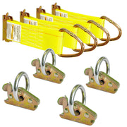 MorScan front view of 4-pack kit showing anchors and tie-offs, clear organization benefit
