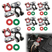 MOSIOBERDAVIAN front view of 12-piece terminal set showing red and black clamps, organized for easy selection