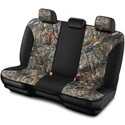Mossy Oak front view of full bench cover showing camo protection and rugged look