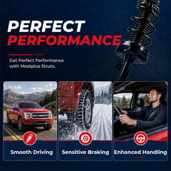 MOSTPLUS strut installed under hood demonstrating easy bolt-on replacement convenience