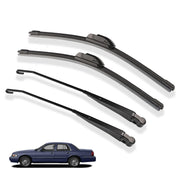 Motarithl front wiper set assembled showing direct-fit replacement and improved visibility