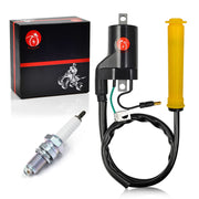 MOTO1988 front view of ignition coil and spark plug showing fit and quality