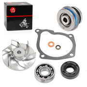 MOTO1988 front view of full water pump kit showing all included parts for fast replacement