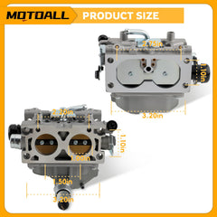 MOTOALL top view of carburetor throttle connection for accurate control