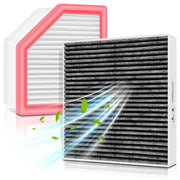 MOTOALL front packaging showing engine and cabin filters and clear compatibility