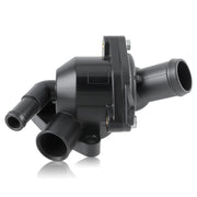 MOTOALL front view of thermostat housing showing mounting points and ports for easy fit