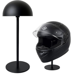 motofans metal helmet stand front view showing stable display and protective design
