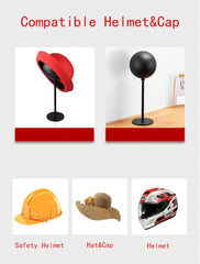 motofans helmet stand side profile highlighting compact silhouette and space-saving benefit