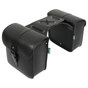 Motoforti front view of saddlebag pair showing balanced storage and style