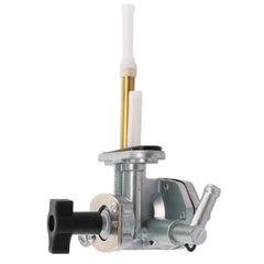 MOTOKU fuel petcock valve front view showing complete valve and mounting benefits
