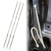 motoparty front view of ground strap showing rings and braid, for reliable grounding