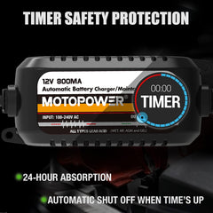 MOTOPOWER side profile highlighting rugged case suitable for all-weather storage