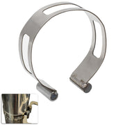 MOTOQUEEN front view showing clamp design and durable stainless benefit