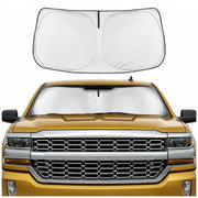 Motor Trend front packaging showing custom-fit sun shade protecting windshield
