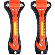 MOTORBUDDY front view showing two red safety hammers for quick access benefit