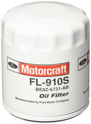 Motorcraft FL910SB12 front view showing label and fitment for easy identification and proper replacement
