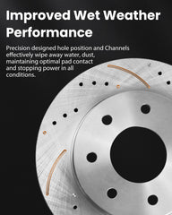 Motorevo rotor vent channels detail improving heat dissipation for fade resistance