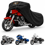 MotoTarp front view full cover showing complete bike protection
