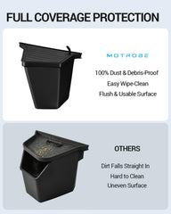 Motrobe top view with lid closed showing concealed storage and tidy look