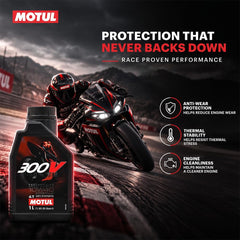 Motul 300V oil texture and sheen demonstrating low friction benefit