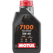 Motul 7100 front label showing 5W-40 and 1L for clear identification and confidence