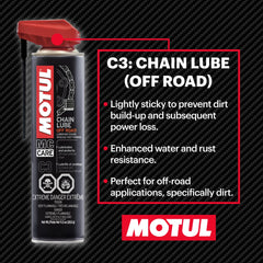 Motul chain brush and nitrile gloves arranged for clean, mess-free maintenance