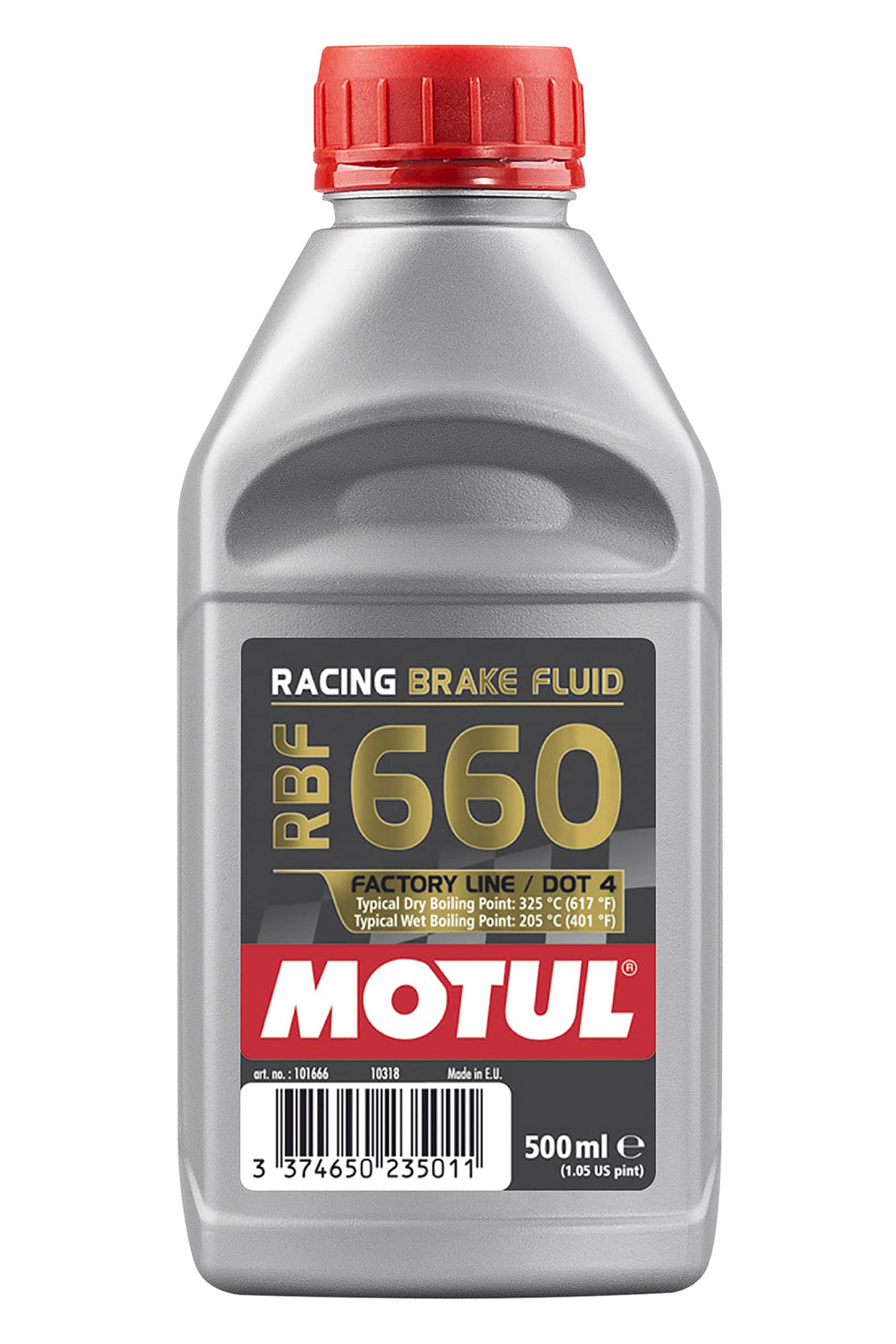 Motul RBF 660 front bottle label showing product identity and benefits