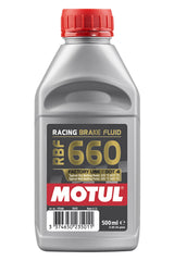 Motul RBF 660 front bottle label showing product identity and benefits