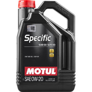 Motul Specific 0W-20 front bottle showing label and size for quick identification and correct purchase