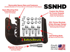 Mount-n-Lock hardware laydown with bolts and shims for faster, hassle-free installation benefit