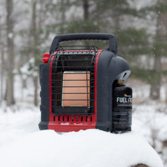 Mr Heater in use at campsite providing outdoor warmth and comfort