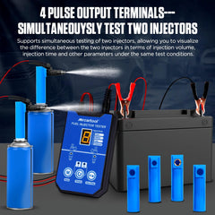 MR CARTOOL pulse terminal connection demonstrating simultaneous injector testing