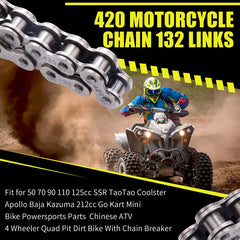 MRELC 420 chain link detail showing durable rollers for reliable drive