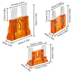 MTABCTY open compartments with color‑coded fuses for fast amperage selection