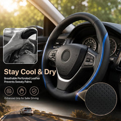 Muamos cover installed on wheel showing improved comfort and steering control
