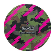 Muc-Off front view showing pair protecting rotors from overspray