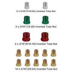 MuHize color-coded fittings laid out for quick identification