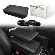Muslogy front view of armrest cover showing precise OEM fit and refined look