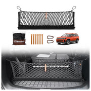 Muslogy front view of cargo net showing neat trunk containment benefit