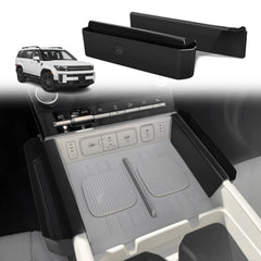 Muslogy front view showing clean console fit and extra storage benefit