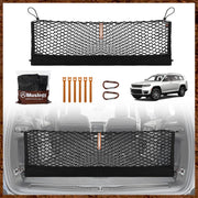 Muslogy cargo net front view installed in Jeep Grand Cherokee L showing tidy trunk benefit